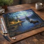 Elan et Aurore boréale - Toile roulée