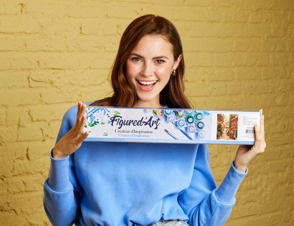 Escalier enneigé à Noël - Toile roulée