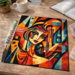 Femme abstraite style Picasso - Toile roulée