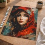 Femme au foulard rouge - Toile roulée