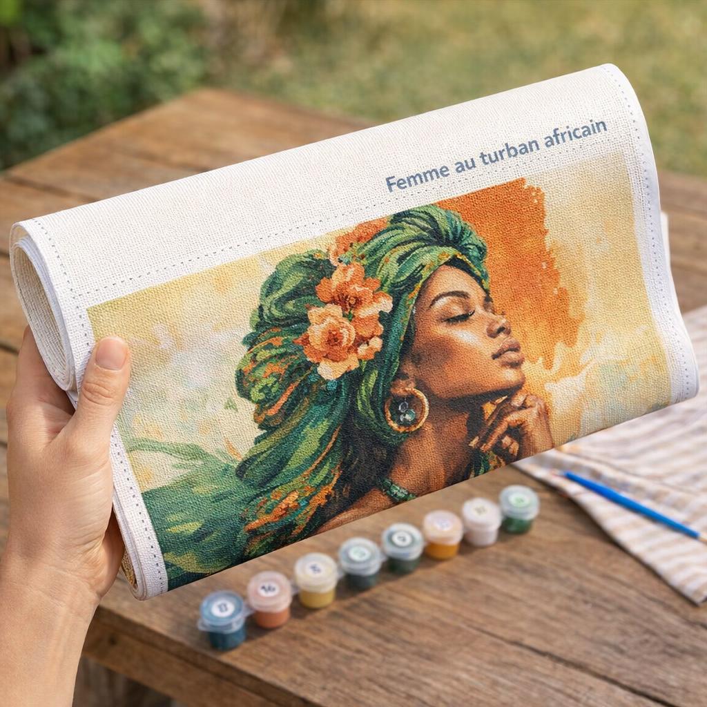 Femme au turban africain - Toile roulée