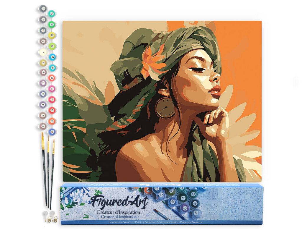 Femme au turban africain - Toile roulée