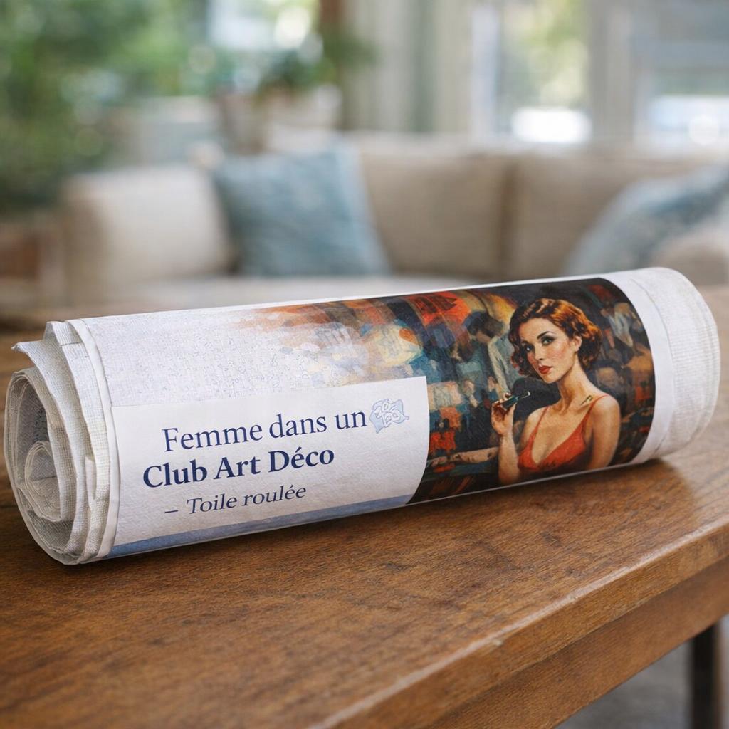 Femme dans un Club Art Déco - Toile roulée