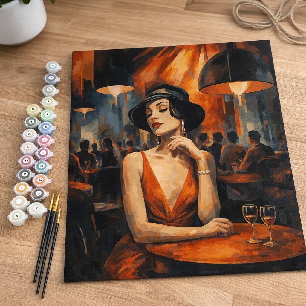 Femme dans un Club Art Déco - Toile roulée