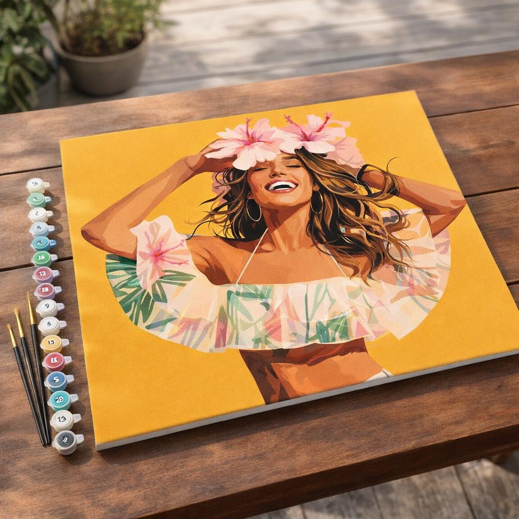 Fille joyeuse - Toile roulée