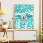 Fille parmi les vagues - Toile roulée