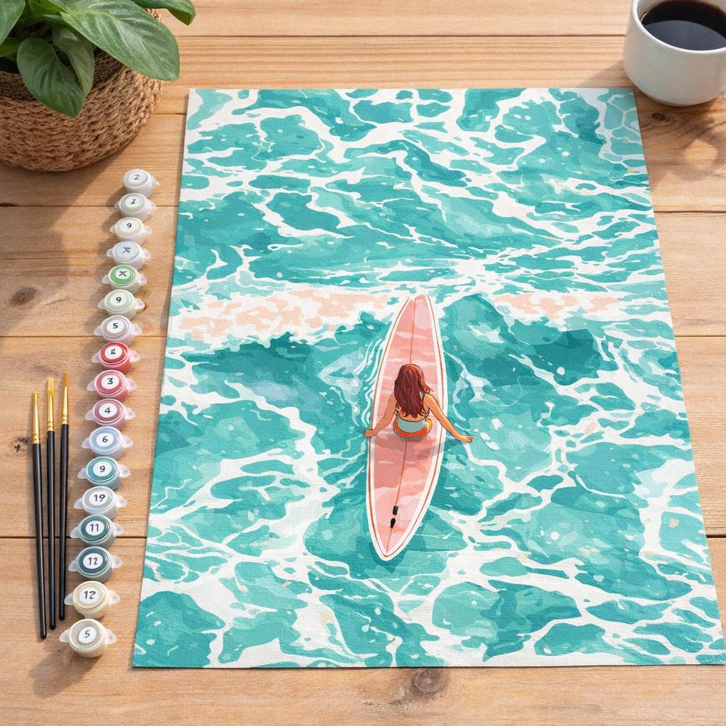 Fille parmi les vagues - Toile roulée