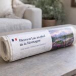 Fleurs et Lac au pied de la Montagne - Toile roulée