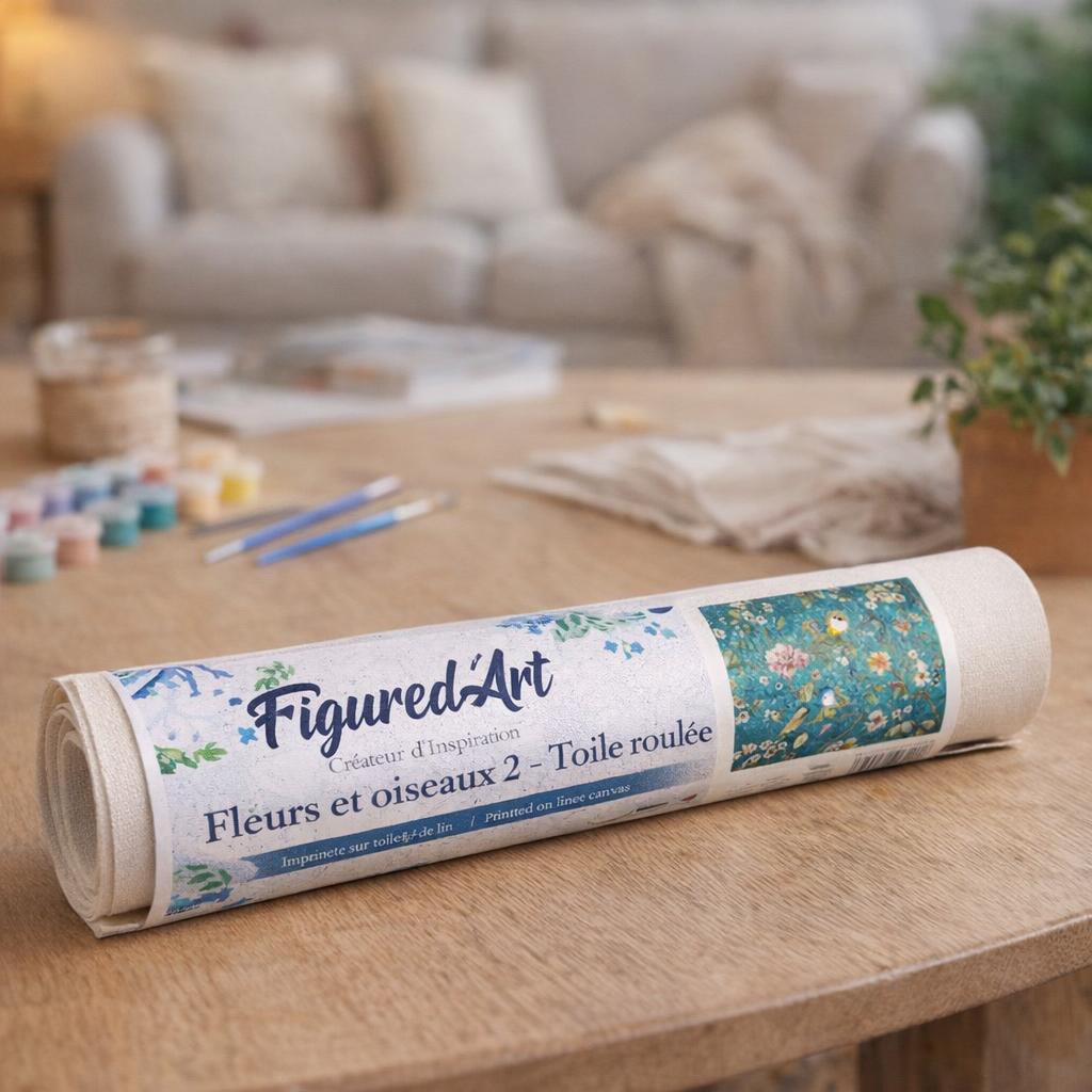 Fleurs oiseaux toile