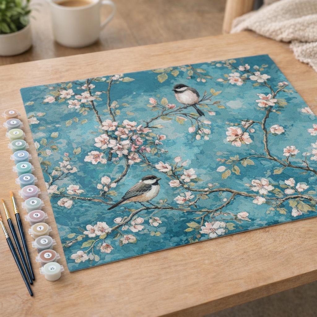 Fleurs et oiseaux 2 - Toile roulée