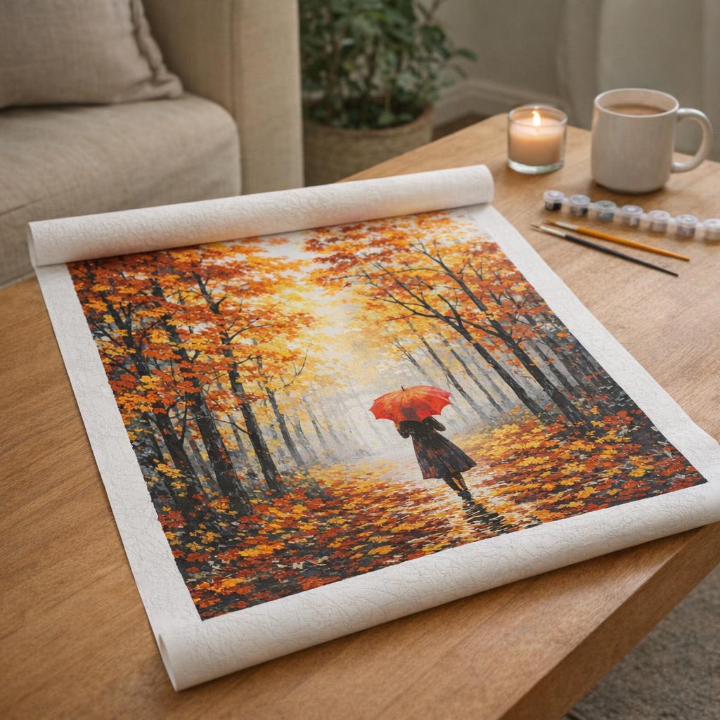 Femme parapluie automne