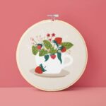 Kit broderie : Fraise des bois - Tambour 20cm