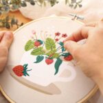 Kit broderie : Fraise des bois - Tambour 20cm