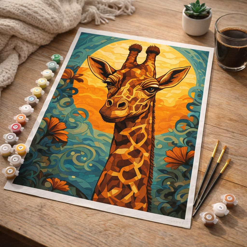 Girafe Art Déco - Toile roulée