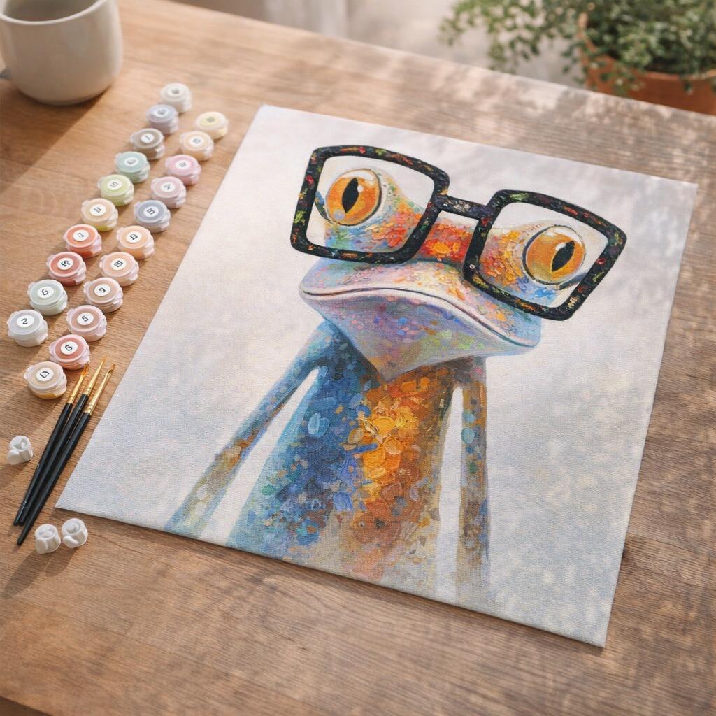 Grenouille et Lunettes - Toile roulée