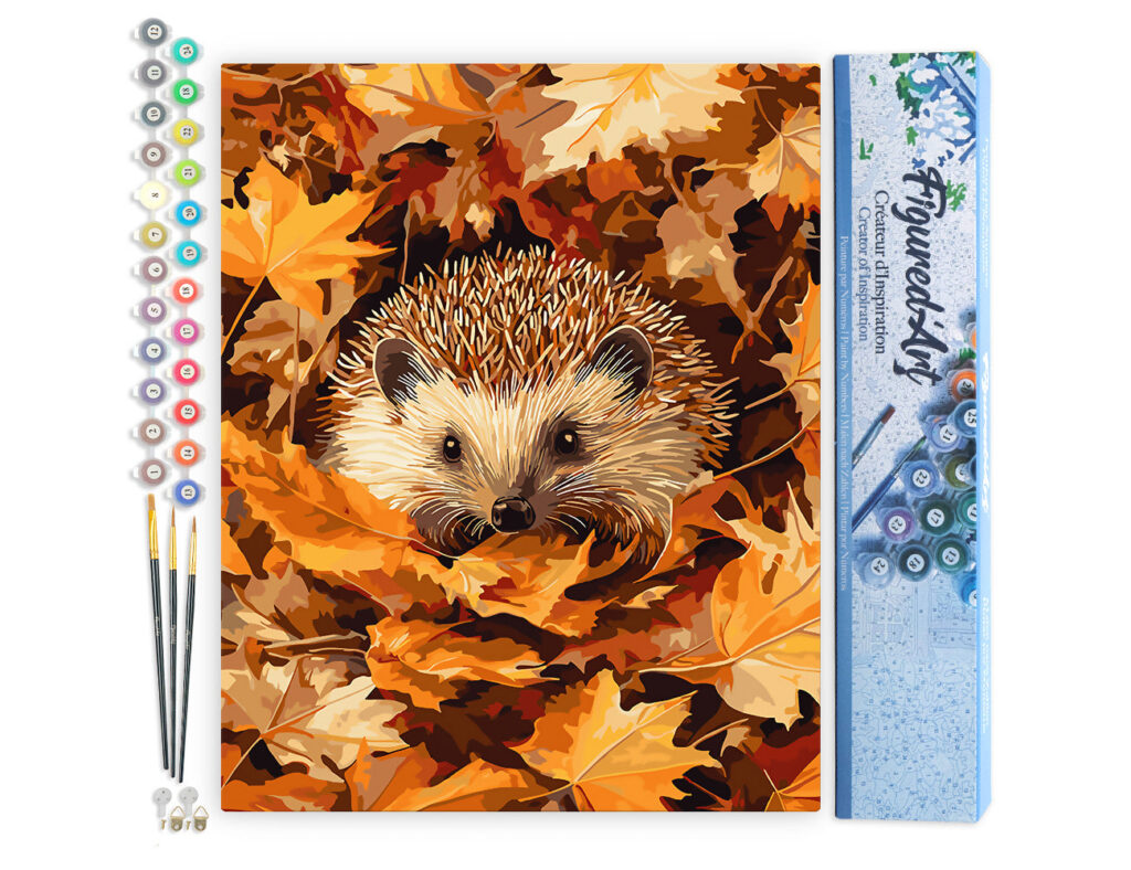 Hérisson dans les feuilles d'Automne - Toile roulée