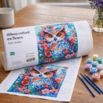 Hibou coloré en fleurs - Toile roulée