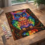 Hibou coloré - Toile roulée