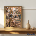 Journée d'Automne en ville - Toile roulée