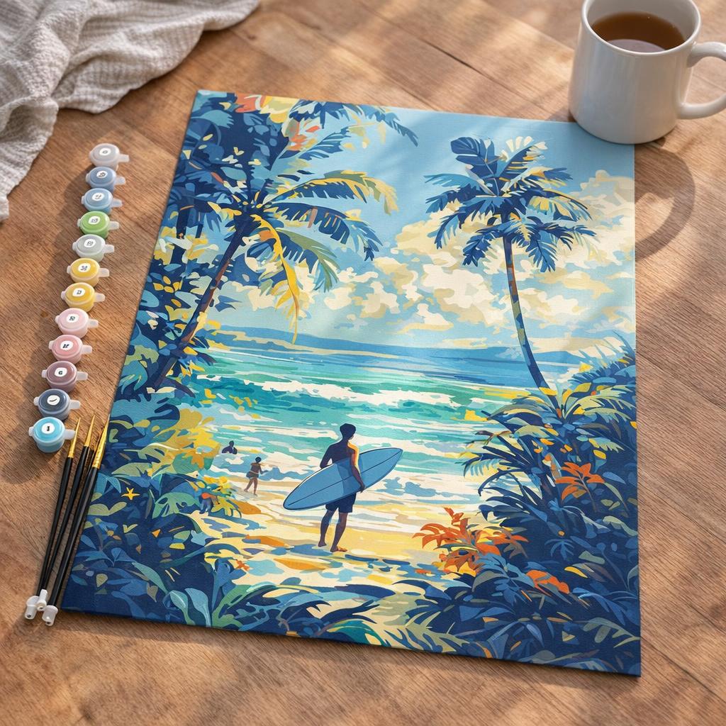 Journée ensoleillée à la plage - Toile roulée