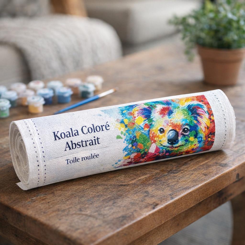 Koala Coloré Abstrait - Toile roulée