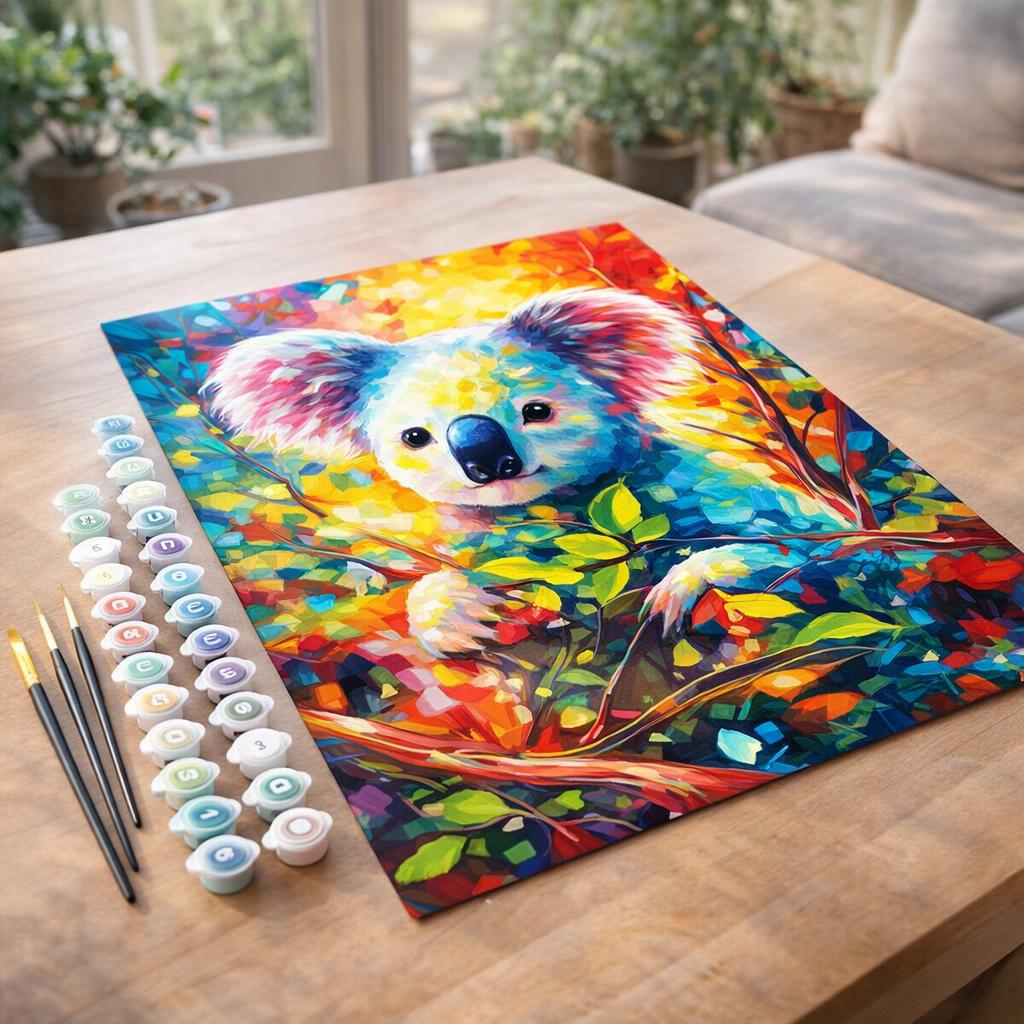 Koala Coloré Abstrait - Toile roulée