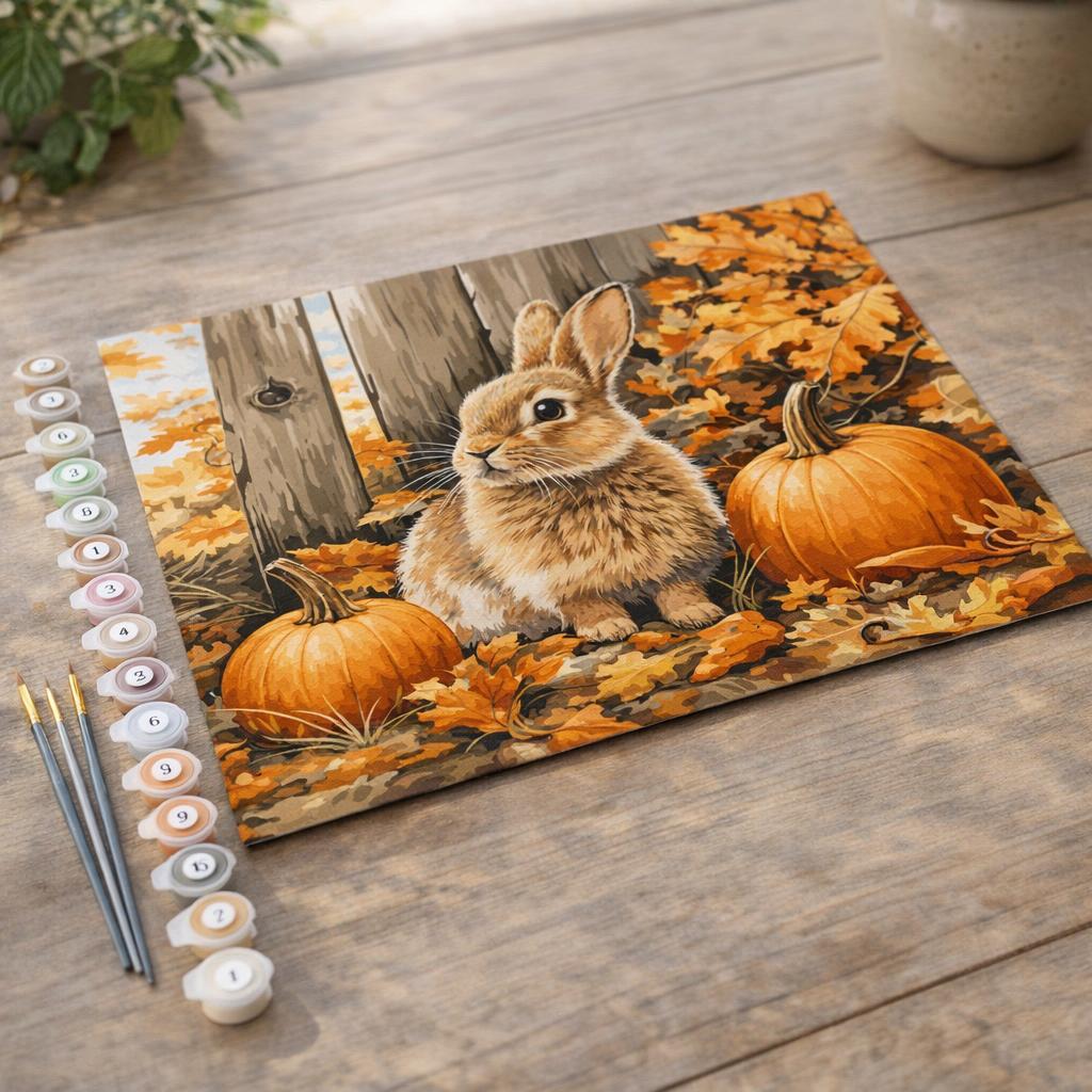 Lapin et citrouilles - Toile roulée