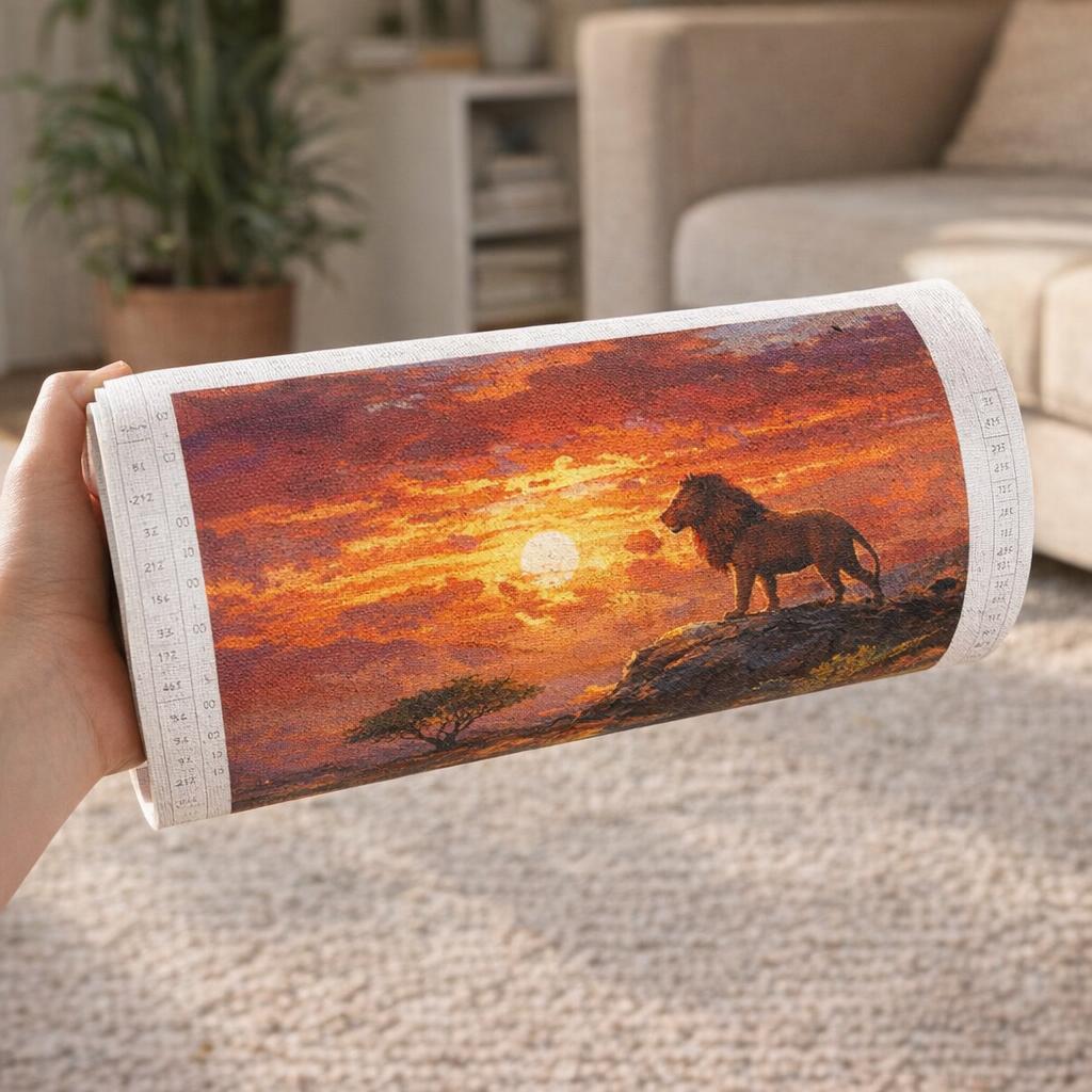 Lion au coucher de soleil - Toile roulée