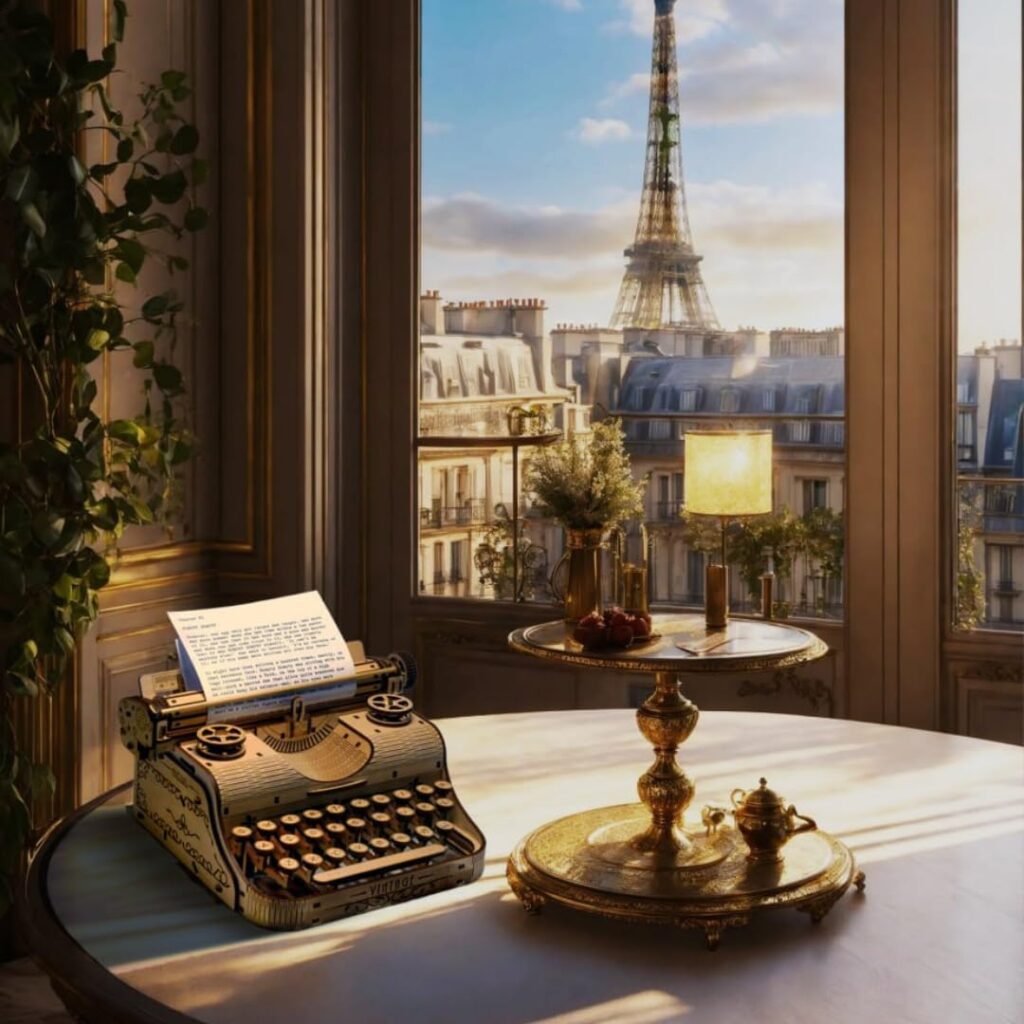 Machine à écrire - Maquette 3D en bois