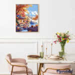 Maison de Thé d’Automne au Bord du Lac - Toile roulée