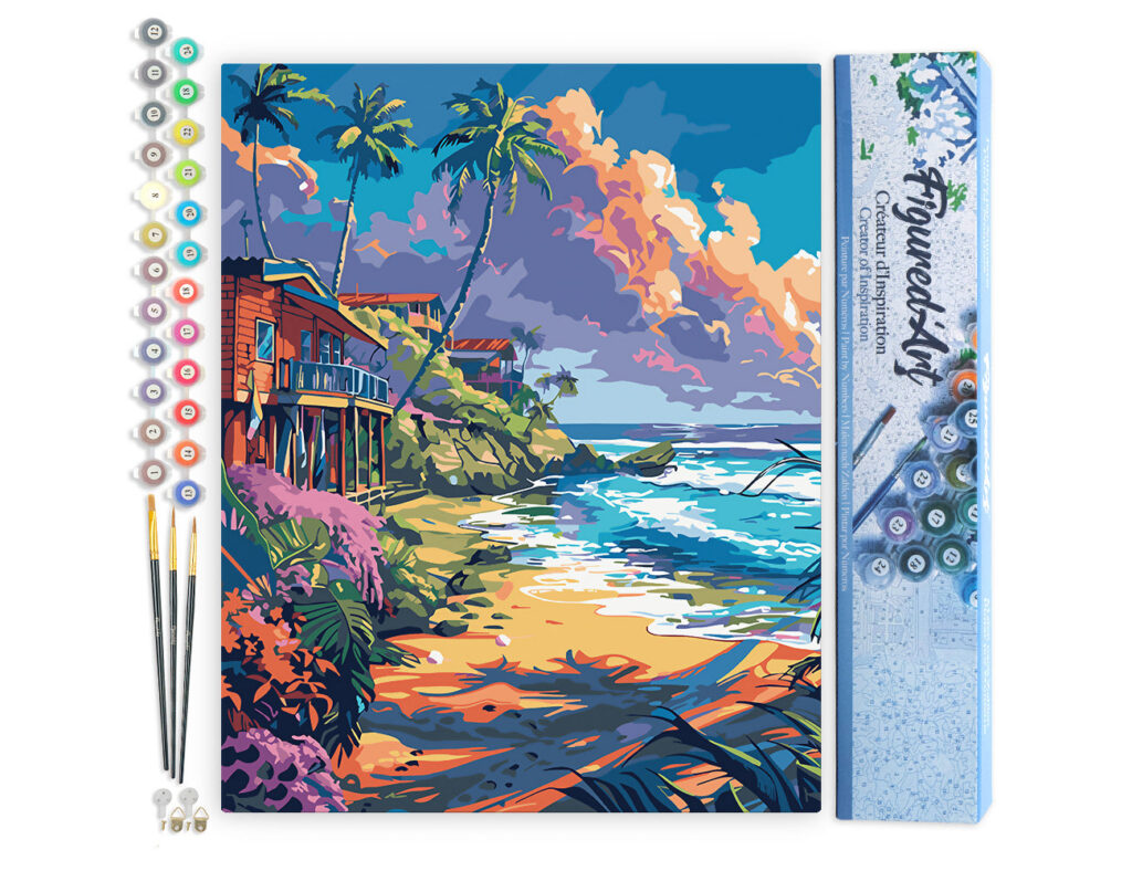 Maisons en bord de plage - Toile roulée