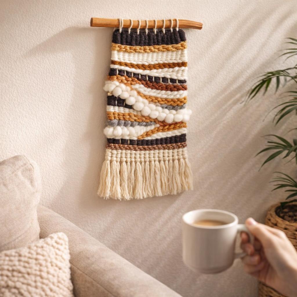 Coffret métier à tisser grand modèle - "Boho-chic"