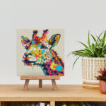 Mini Diamond Painting 25x25cm avec cadre - Girafe Abstraite Pop Art