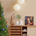 Mini Diamond Painting 25x25cm avec cadre - Joyeux Bonhomme de Neige dans la Chambre