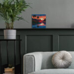 Mini Diamond Painting 25x25cm avec cadre - Mer et Coucher de Soleil