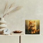 Mini Diamond Painting 25x25cm avec cadre - Mignon Petit Chaton Orange
