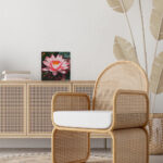 Mini Diamond Painting 25x25cm avec cadre - Nénuphar Rose