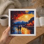 Mini Diamond Painting 25x25cm avec cadre - Nuit Romantique