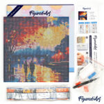 Mini Diamond Painting 25x25cm avec cadre - Nuit Romantique