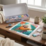 Mini Diamond Painting 25x25cm avec cadre - Paresseux Tropical