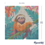 Mini Diamond Painting 25x25cm avec cadre - Paresseux Tropical