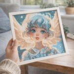 Mini Diamond Painting 25x25cm avec cadre - Petit Ange Doux