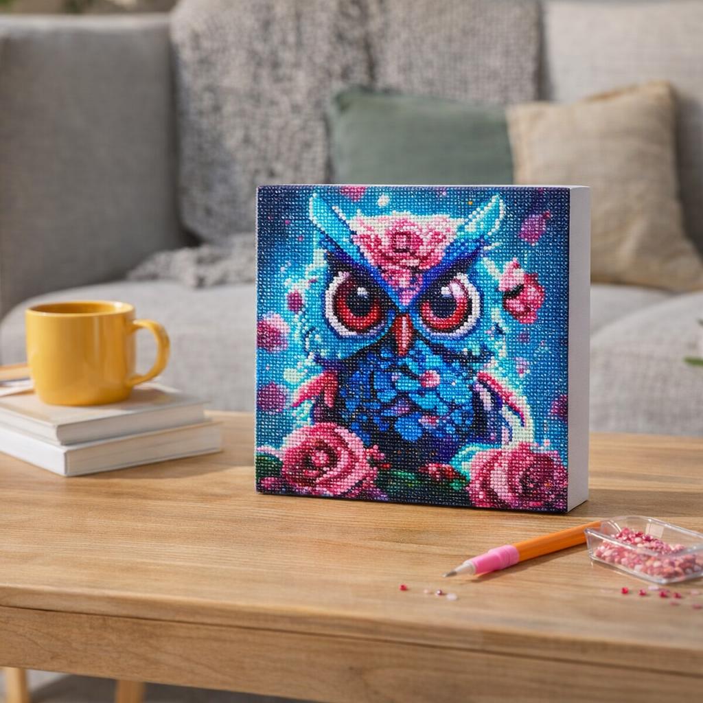 Chouette bleue diamant