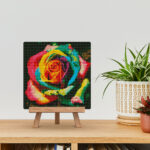 Mini Diamond Painting 25x25cm avec cadre - Rose Multicolore