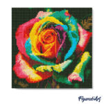 Mini Diamond Painting 25x25cm avec cadre - Rose Multicolore