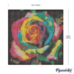 Mini Diamond Painting 25x25cm avec cadre - Rose Multicolore