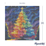 Mini Diamond Painting 25x25cm avec cadre - Sapin de Noël Coloré
