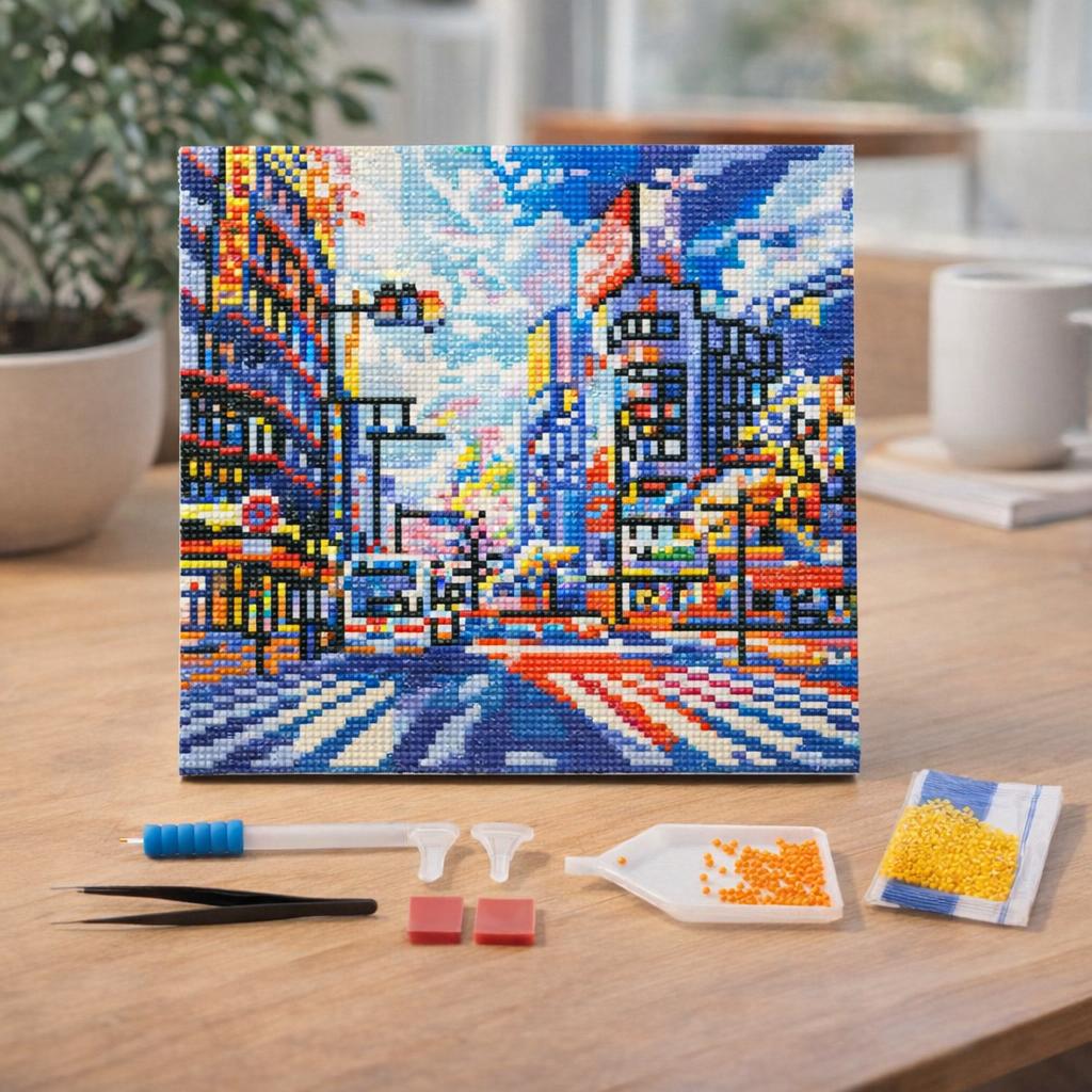 Mini Diamond Painting 25x25cm avec cadre - Shibuya Pop Art