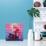 Mini Diamond Painting 25x25cm avec cadre - Sirène Rose