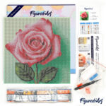 Mini Diamond Painting 25x25cm avec cadre - Superbe Rose